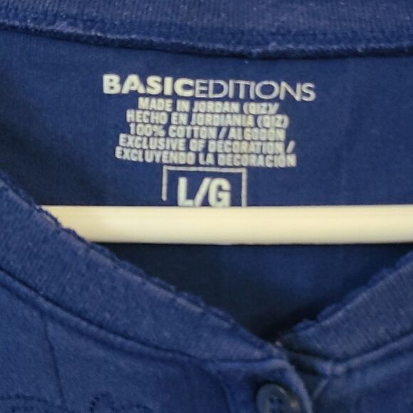 Large Basic Editions Blue Short Sleeve Top - Picture 4 of 5
